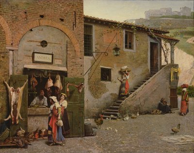 A Trastevere Butcher, Rome by Edmond Lebel